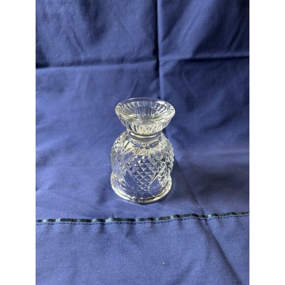 Vintage Crystal Cut Glass Goblet Candle Holder Elegant Timeless Holiday Dining - Picture 6 of 7